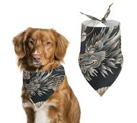 Black Oriental Dragon Pet Scarf Print Pet Triangle Bibs Scarf Dog Bandanas Cat Birthday Cute Soft Puppy Scarfs Washable Daily Handkerchief for Small Medium and Large Dogs