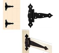 Black Ornamental Decorative Tee Hinge Cottage Door Cabinet Trunk 200 x 190mm
