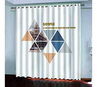 Black Out Curtains For Bedroom Uk Geometric City Architecture Printing Blackout Curtain 3D Super Soft Kids 78x78Inch 2Pcs Thermal Insulated Ring Top Eyelet Room Darkning Living Room