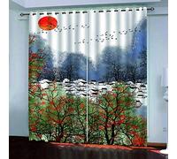 Black Out Curtains For Bedroom Uk Jiangnan White Architecture Blackout Curtain 3D Super Soft Kids 78x78Inch 2Pcs Thermal Insulated Ring Top Eyelet Room Darkning Living Room