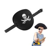 Black Out Pirate Blended Eye Cup Cosplay Soft Portable Eye Patch Comfortable to Use Skeleton Blinded for Christmas Role Play Halloween Cosplay