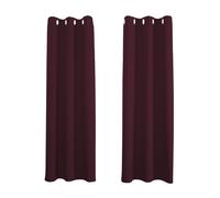 Black Out Thermal Eyelet Curtains - Room Darkening Polyester 2 Panel Pair Happy Homewares Burgundy 120cm width x 160cm drop