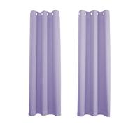 Happy Homewares Lilac Eyelet Curtains - 46 x 72 Inch Drop - Elegant Room Darkening Blackout Curtains with Thermal Insulation - 2 Panels for Bedroom or Living Room