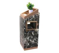 Black Outdoor Ashtray Bin with Removable Inner Bucket - Stylish Trash Can for Cigarette Butts and Waste - Floor Stand Waste Container for Gardens and Patios