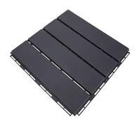 Black Outdoor Interlocking Deck Tiles Plastic Rubber | For patio balcony and poolside use, easy to splice, waterproof, anti-slip, weather resistant