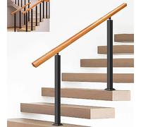 Black Outdoor Stair Railing - Adjustable il for 2-3 Steps Perfect for Concrete & Wooden Stairs Flexible Front Porch Rail (L-80CM/31.5IN H-95CM)
