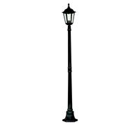 Searchlight Lighting 82508BK Alex Single Light Large Outdoor Post Lamp In Black Finish With Clear Glass