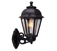 Black Outdoor Traditional Vintage Up or Down Coach Lantern Wall Light | IP55 Rated | 46cm Height | 1 x ES E27 Lamp Required | Garden - Patio - Driveway | UK Approved | Polycarbonate Resin Coastal