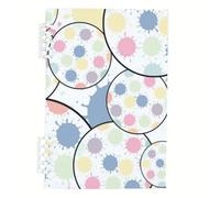 Black Outline Circles Notebook A5, Pastel Dotted Circles Notebooks A5, Lined Paper Spiral Notebook 120Pages/60Sheets, Note Book for Home, Notepads for Meeting, Office Paper Products Women Man