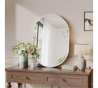 Black Oval Bathroom Wall Mirror Metal Makeup Vanity Mirror for Living Room Bedroom Entryway Dressing Table Home Decoration Stylish and Functional Design