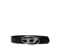 Black Oval Buckle Leather Belt - unisex - Diesel - Belts - Black - 80 CM - Accessories 80 CM