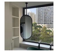 Black Oval Ceiling Mirror60x90cm Metal Frame Vanity Mirror for Bathroom Floating Design Stylish Home Decor Modern Wall Mirror for Living Room & Bedroom
