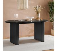 Birlea Axel 4 Seater Oval Fluted Dining Table Black - Size: 75 x 160 x 90cm - SleepSoul - Wilko