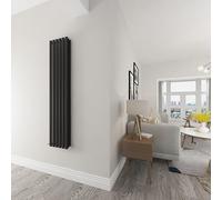 Black Oval Radiator Double Modern Central Heating Radiator Designer 1600x354mm Radiator