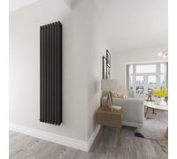 Black Oval Radiator Double Modern Central Heating Radiator Designer 1800x472mm Radiator