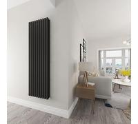 Black Oval Radiator Double Modern Central Heating Radiator Designer 1800x590mm Radiator