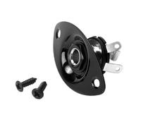 Black Oval Recessed Guitar Jack Socket 6.35mm Copper Contact