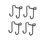 Black Over The Door Hooks Hanger, Stainless Steel Over Cabinet Hook Hanger Shower Towel 2 Hooks Cupboard Closet Door Hanger with Rubber End for Bathroom Kitchen Bedroom, Coats Towel Keys (4 Pack)