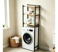 Black Over Washing Machine Space Saving Storage Rack 3 Shelves Laundry Utility