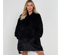 (Black ) Oversize Teddy Sherpa Cosy Hoodie with Front Pocket