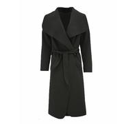 (Black) Oversized Drape Long Duster Waterfall Italian Trench Coat