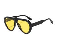 Black Oversized Teardrop Sunglasses, Gradient Lens & Chunky Frame UV400 | Retro Chunky Teardrop Frame Design, Glossy Black Finish & Dark Gradient Lenses with Full UV400 Protection