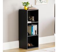 (Black) Oxford 3 Tier Cube Bookcase Library Shelving Unit
