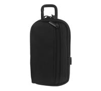 Black Oxford Cloth Recorder Organizer Bag with Double Zipper and Carabiner