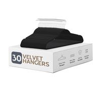 (Black, Pack of 30) Velvet Hangers Space Saving Clothes Hanger Set