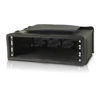 Black Padded Flight Case 19 Inch Short 3U Front Back Openings Transport Rack Bag