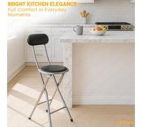 Breakfast Folding Bar Stool Light Weight High Chair Padded Round Seat Home