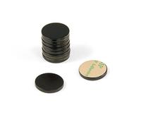 Black Painted Mild Steel Disc with 3M Self Adhesive for Arts, Crafts, Model Making, DIY and Hobbies - 16mm dia x 2mm thick - Pack of 10
