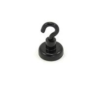 Black Painted Neodymium Hook Magnet With M4 Hook For Fridge, Whiteboard, Noticeboard, Filing Cabinet - 20mm X 30.5mm - 16.5Kg Pull