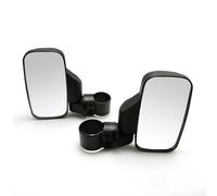 (Black) Pair Universal Motorcycle Mirrors UTV Handle Bar Side Rear View Mirrors Shockproof