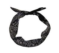 Black Paisley Print Wire Headband