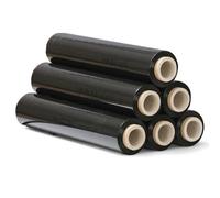Black Pallet Wrap 400mm x 150m | Tear Resistant Stretch Film | Water & Moisture Proof Pallet Stretch Shrink Wrap | Multi-Use Strong Pallet Stretch Wrap (6 Rolls)