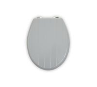 Black Panel Effect Toilet Seat, Wooden Toilet Lid with Metal Hinges, Bathroom Seat With Zinc Alloy Fittings Premier Housewares Grey One Size