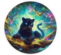 Black Panther 1000 Piece Animal Theme Round Puzzles for Kids And Adults Gift for Family Colorful for Animal And Home Decor Unique Challenge Games 1000pcs (67.5x67.5cm)