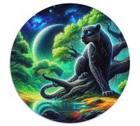 Black Panther 1000 Piece Round Jigsaw Puzzles Adults Amily Game Creative for Travel Gifts,Present 1000pcs (67.5x67.5cm)