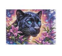 Black Panther 300 Pcs Jigsaw Puzzle Bundle Animal Pet Family Puzzle Lovers Fun Family Game Mindful Activity Spring Gift Precision Cut Cardboard 300 PCS