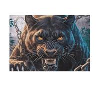 Black Panther 300 Piece Jigsaw Puzzle for Adults Teens Radiant Whimsical Menagerie Jigsaw Weekend Family Fun Vibrant Colourful Challenge Stress Relief Activity 300 PCS
