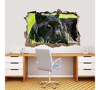 Black Panther 3D Smashed Wall Sticker Decal Art Mural Jungle Animals J1172