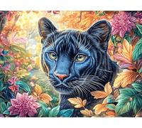 Black Panther 500 Piece Complete DIY Jigsaw Puzzle Dreamy Scenic Fauna Collectors Mind Relaxation Educational Decorative Puzzle Gifts for Adults Recycled Cardboard 500 PCS