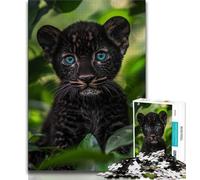 Black Panther Baby in The Jungle Jigsaw Puzzles for Teenagers,for Educational Game Challenge Toy for Is Ideal As A Gift for The Whole Family (38x26cm)