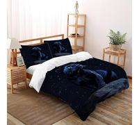 Black Panther Bedding Set 3D Digital Printing Animal Theme Duvet Cover Set Microfiber Comforter Cover Universal for All Seasons Pillowcase Double（200x200cm）