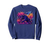 Black Panther Big Cat Retro 80s Graphic Sweatshirt
