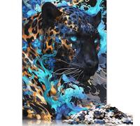 Black Panther Bloom Jigsaw Puzzles 1000 Pieces for Adults Wooden Puzzles Brain Exercise Challenge Game Entertainment Gifts Teenagers Family Activity (75x50cm)