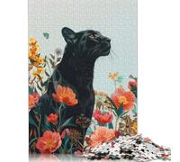 Black Panther Botanical Jigsaw Puzzles Puzzles for Adults Kids. 1000 Pieces Impossible Challenge Toy Educational Games Home Decoration for Educational Games Gifts 1000pcs (75x50cm)