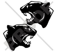 Black Panther CAT Leopard Jaguar 5,1" (130mm) Vinyl Bumper Stickers, Decals x2 - Choice of 22 Colours