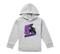 Black Panther Childrens/Kids Heather Pull Over 5th Birthday Hoodie